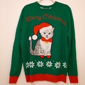 Uideazone Christmas Cat Sweater L